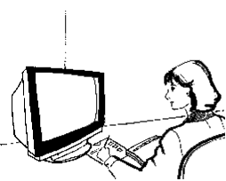 Drawing of an person using a computer