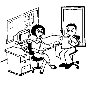 Drawing of an interview session