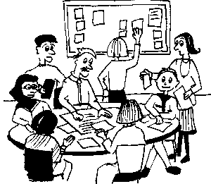 Drawing of a Participatory Design workshop